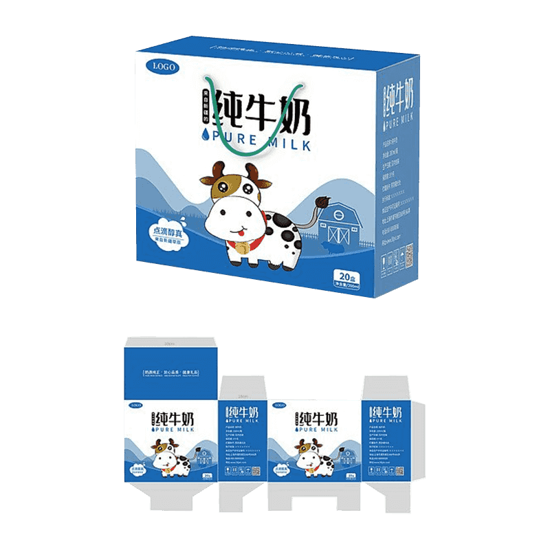 جعبه های بسته بندی شیر راه راه