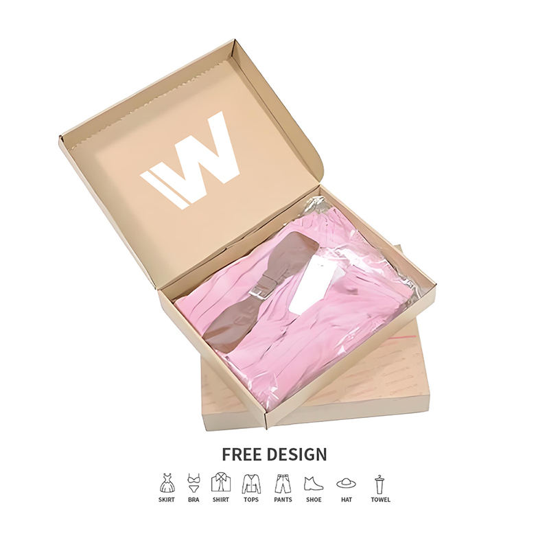 جعبه های بسته بندی لباس راه راه ساده قهوه ای