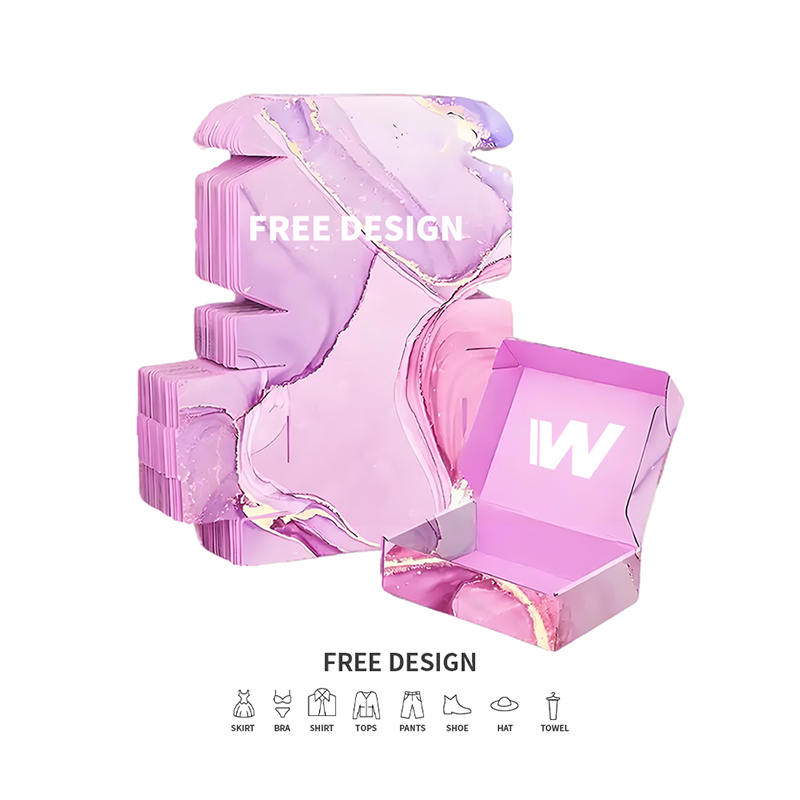 جعبه های بسته بندی لباس راه راه مرمر بنفش